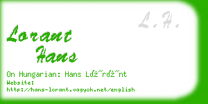 lorant hans business card